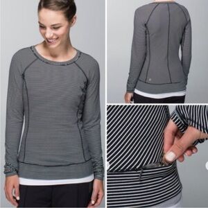 Lululemon Race Your Pace Striped Long Sleeve Shirt Sz 2